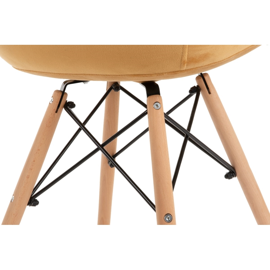 SET 2x Dining chair NEREA 80x60,5 cm yellow/beech