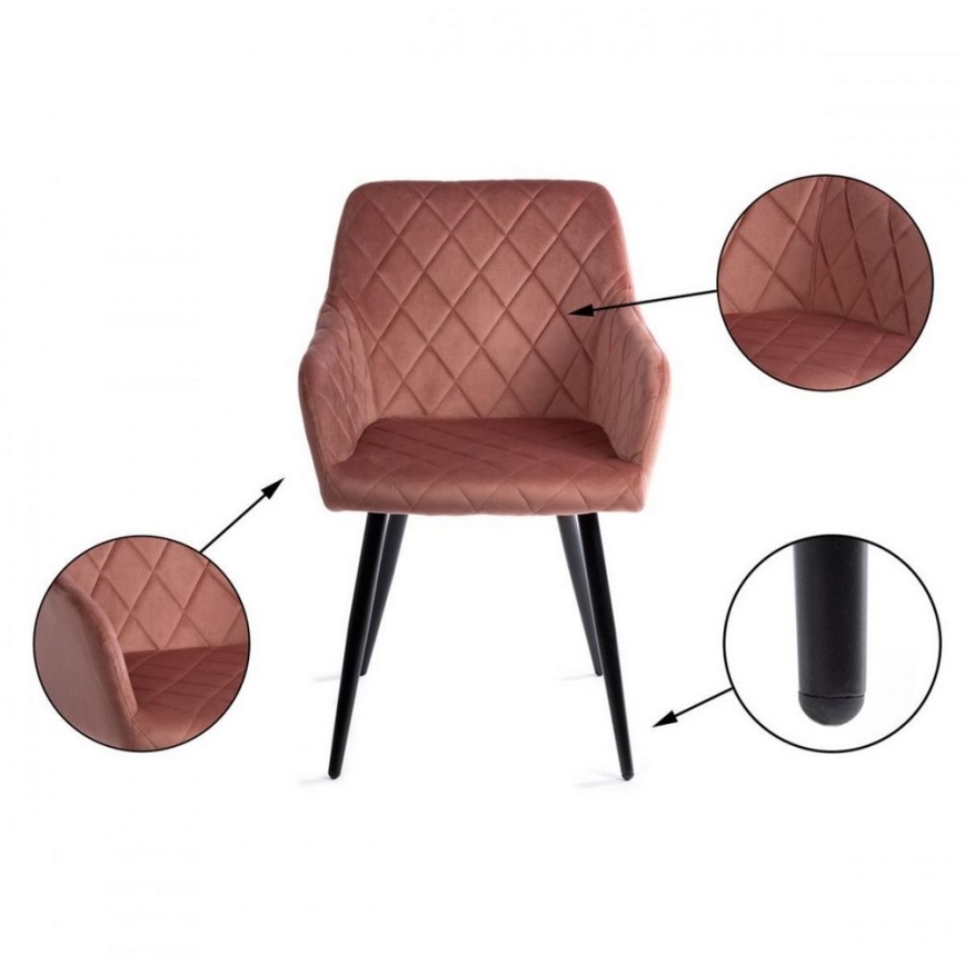 SET 2x Dining chair RICO pink