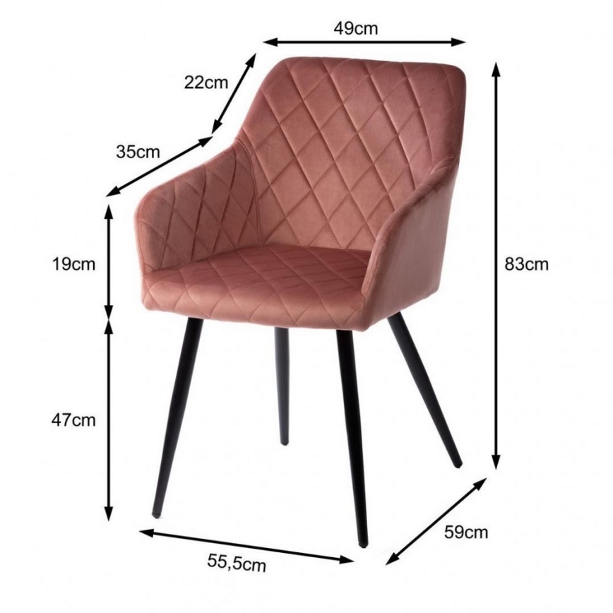 SET 2x Dining chair RICO pink