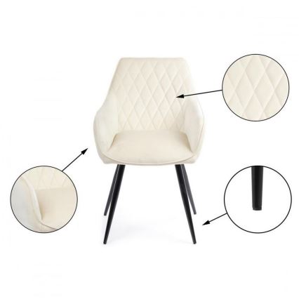 SET 2x Dining chair SAMETTI creamy