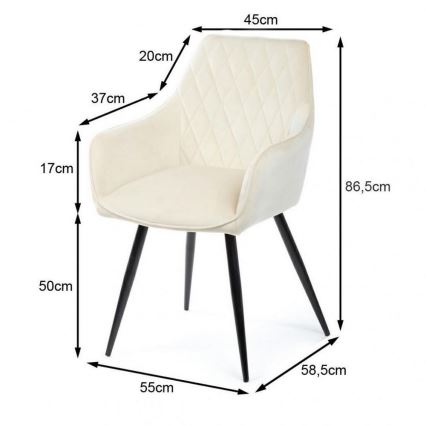 SET 2x Dining chair SAMETTI creamy