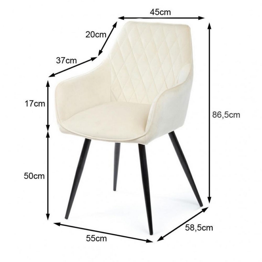 SET 2x Dining chair SAMETTI creamy