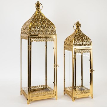 SET 2x Lantern gold