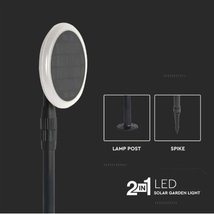 SET 2x LED Adjustable solar lamp GARDEN LED/3W/5V 42-80 cm 4000K IP65