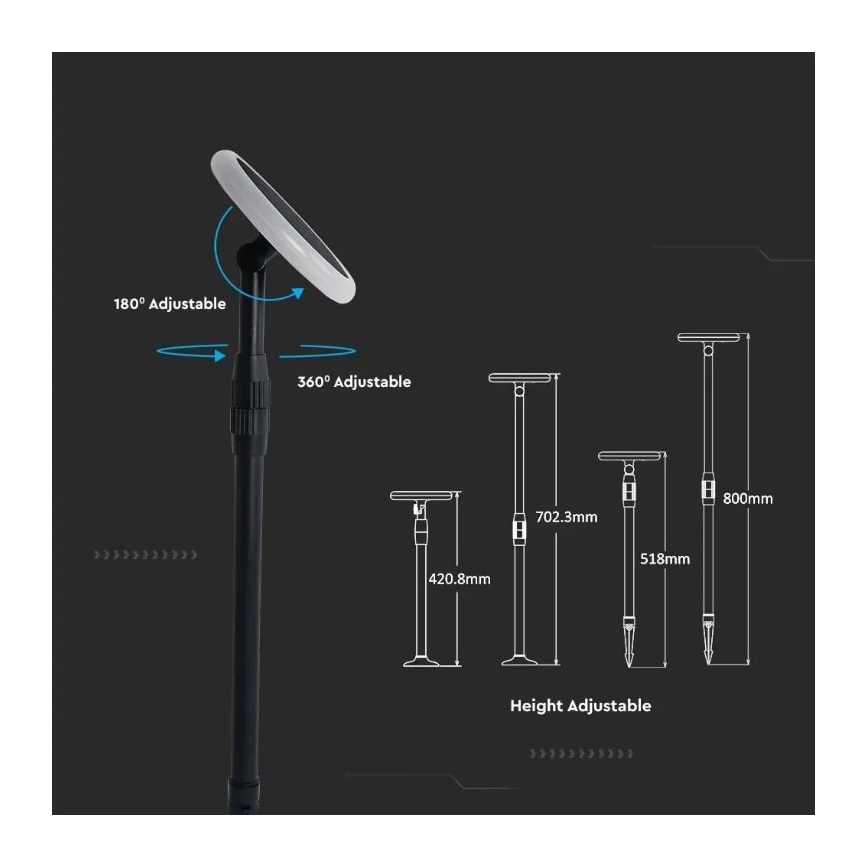 SET 2x LED Adjustable solar lamp GARDEN LED/3W/5V 42-80 cm 4000K IP65