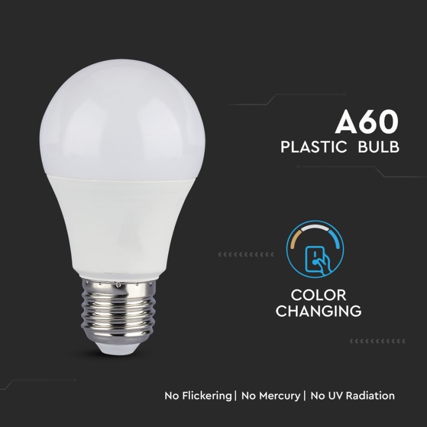 SET 2x LED Bulb A60 E27/9W/230V 3000/4000/6400K