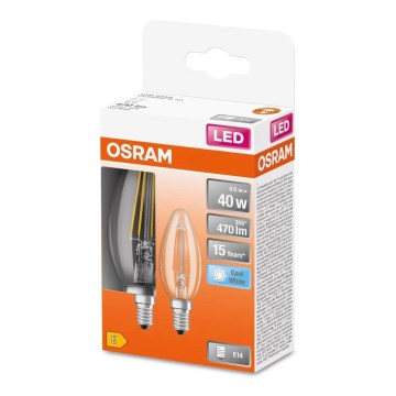 SET 2x LED Bulb FILAMENT B35 E14/4W/230V 4000K - Osram