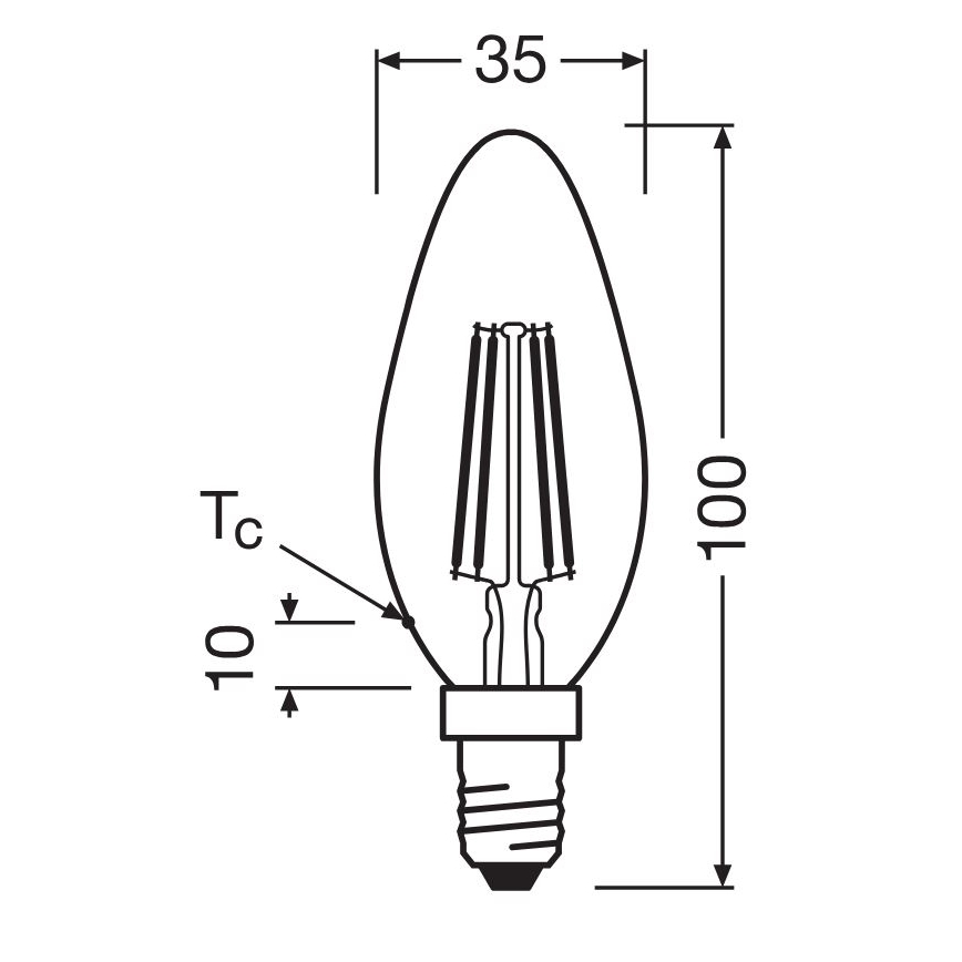 SET 2x LED Bulb FILAMENT B35 E14/4W/230V 4000K - Osram