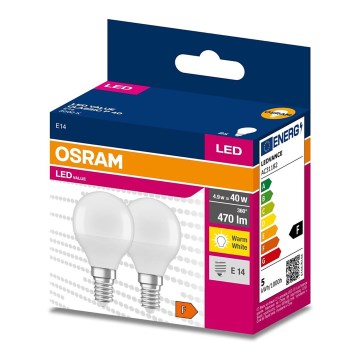 SET 2x LED Bulb P45 E14/4,9W/230V 3000K - Osram