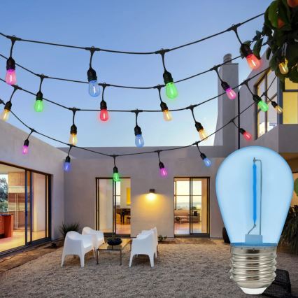 SET 2x LED Bulb PARTY E27/0,3W/36V blue