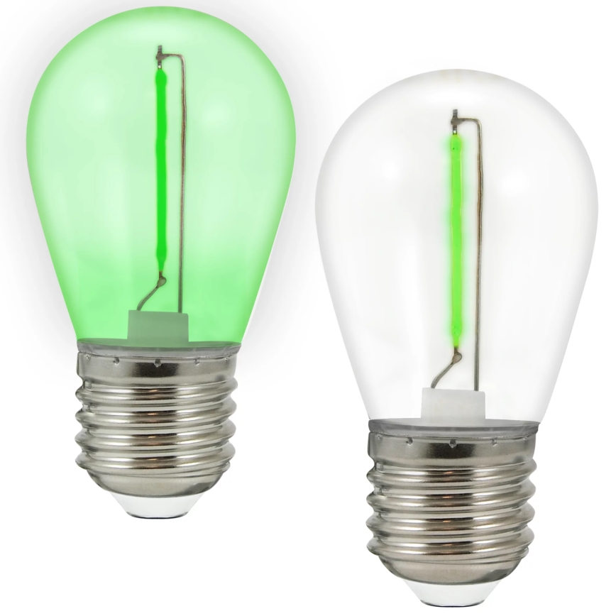 SET 2x LED Bulb PARTY E27/0,3W/36V green