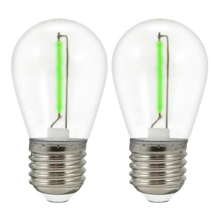 SET 2x LED Bulb PARTY E27/0,3W/36V green