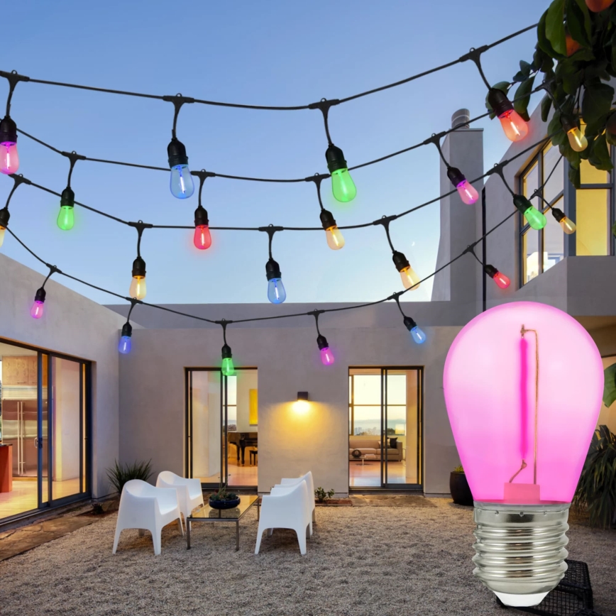 SET 2x LED Bulb PARTY E27/0,3W/36V purple
