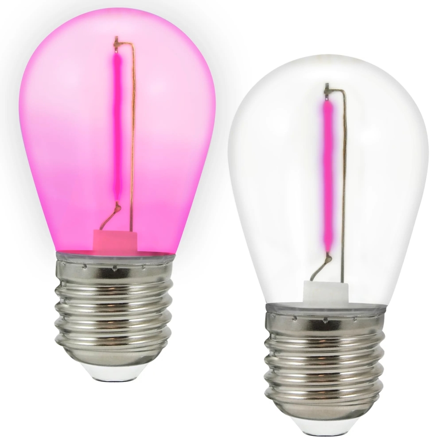 SET 2x LED Bulb PARTY E27/0,3W/36V purple