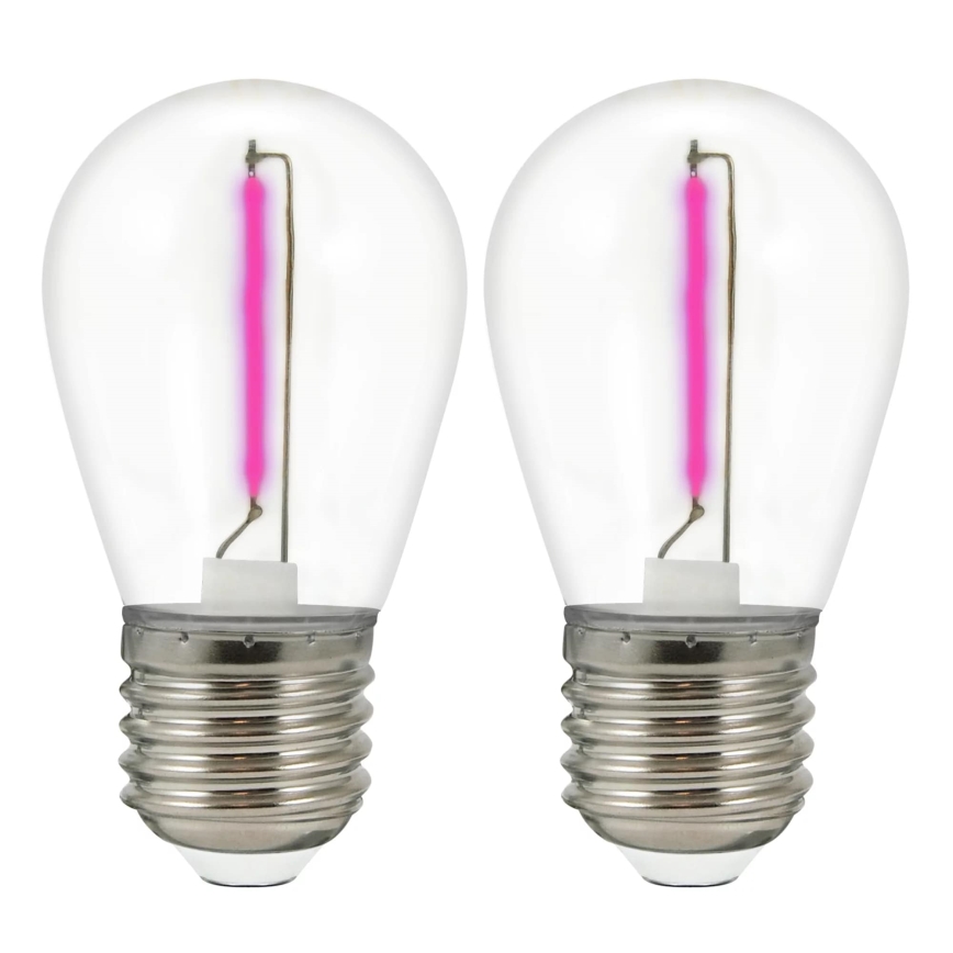 SET 2x LED Bulb PARTY E27/0,3W/36V purple