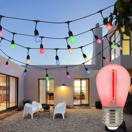 SET 2x LED Bulb PARTY E27/0,3W/36V red