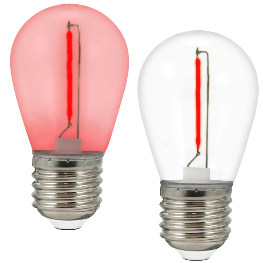 SET 2x LED Bulb PARTY E27/0,3W/36V red