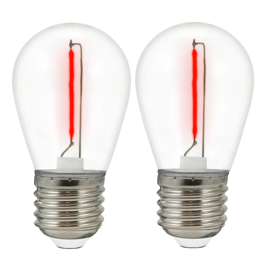 SET 2x LED Bulb PARTY E27/0,3W/36V red