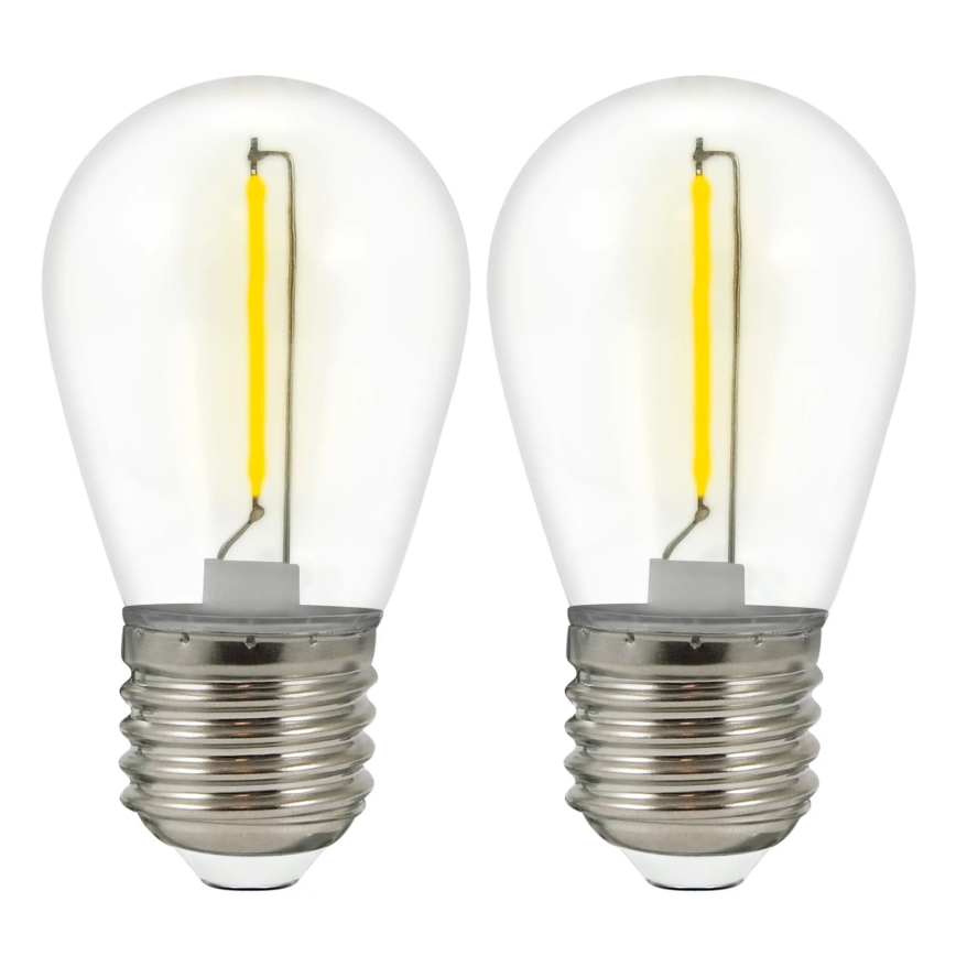 SET 2x LED Bulb PARTY E27/0,3W/36V yellow
