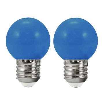 SET 2x LED Bulb PARTY E27/0,5W/36V blue 3000K