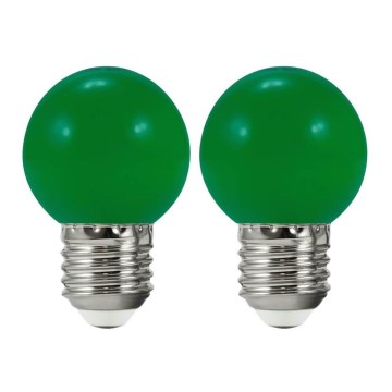 SET 2x LED Bulb PARTY E27/0,5W/36V green 3000K