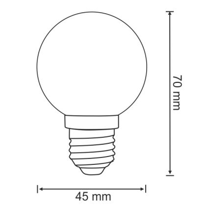 SET 2x LED Bulb PARTY E27/0,5W/36V green 3000K