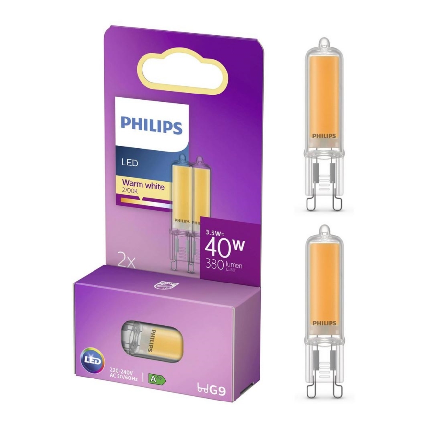 SET 2x LED Bulb Philips G9/3,5W/230V 2700K