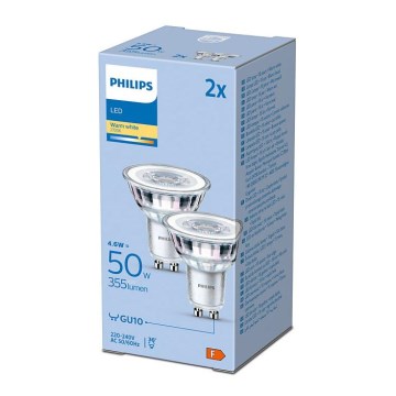 SET 2x LED Bulb Philips GU10/4,6W/230V 2700K