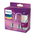 SET 2x LED Bulb VINTAGE Philips A60 E27/4,3W/230V 2700K