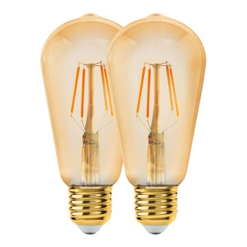 SET 2x LED Bulb VINTAGE ST64 E27/6W/230V 2200K - Eglo 11783
