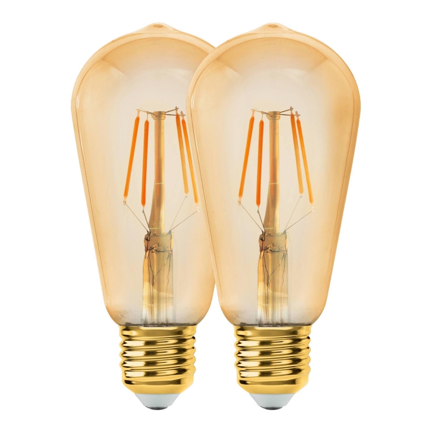 SET 2x LED Bulb VINTAGE ST64 E27/6W/230V 2200K - Eglo 11783