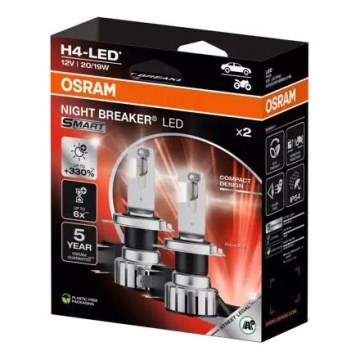 SET 2x LED Car bulb NIGHT BREAKER H4 P43t/20/19W/12V - Osram