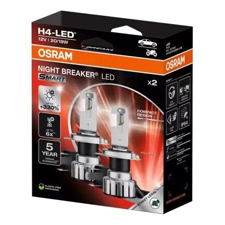 SET 2x LED Car bulb NIGHT BREAKER H4 P43t/20/19W/12V - Osram
