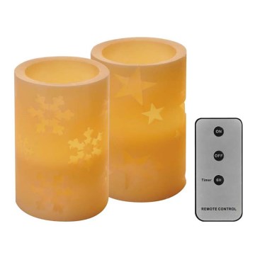 SET 2x LED Christmas decoration 2xLED/2x2AA + remote control