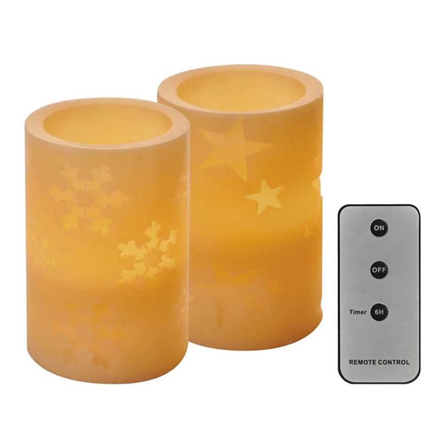 SET 2x LED Christmas decoration 2xLED/2x2AA + remote control