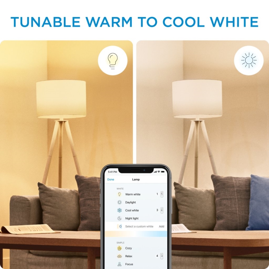 SET 2x LED Dimmable bulb C37 E14/4,9W/230V 2700-6500K CRI 90 Wi-Fi - WiZ