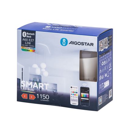 SET 2x LED RGBW Dimmable bulb MESH Smart G45 E14/4,5W/230V 2700-6500K + remote control - Aigostar