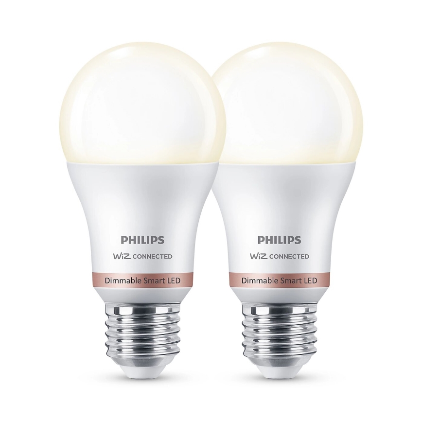 SET 2x LED Dimmable bulb Philips A60 E27/8W/230V Wi-Fi