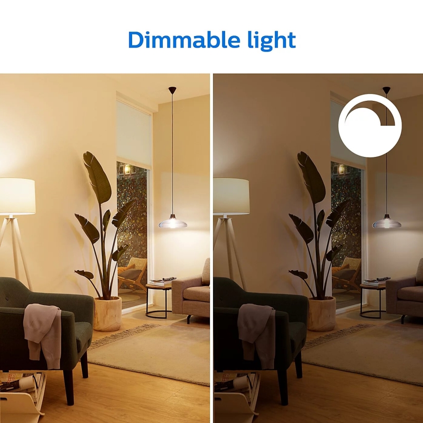 SET 2x LED Dimmable bulb Philips A60 E27/8W/230V Wi-Fi
