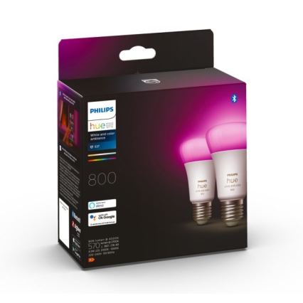 SET 2x LED Dimmable bulb Philips Hue White And Color Ambiance A60 E27/6,5W/230V 2000-6500K