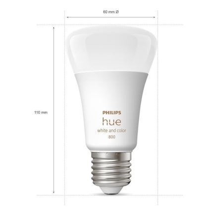 SET 2x LED Dimmable bulb Philips Hue White And Color Ambiance A60 E27/6,5W/230V 2000-6500K
