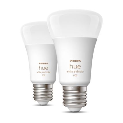 SET 2x LED Dimmable bulb Philips Hue White And Color Ambiance A60 E27/9W/230V 2000-6500K