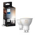 SET 2x LED Dimmable bulb Philips Hue WHITE AMBIANCE GU10/4,2W/230V 2200-6500K