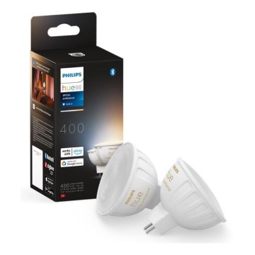 SET 2x LED Dimmable bulb Philips Hue White Ambiance GU5,3/MR16/5,1W/12V 2200-6500K
