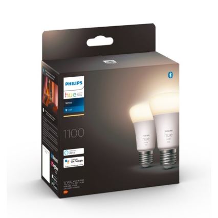 SET 2x LED Dimmable bulb Philips Hue WHITE E27/9,5W/230V 2700K