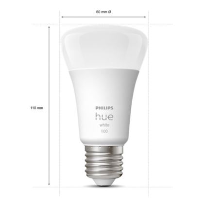 SET 2x LED Dimmable bulb Philips Hue WHITE E27/9,5W/230V 2700K