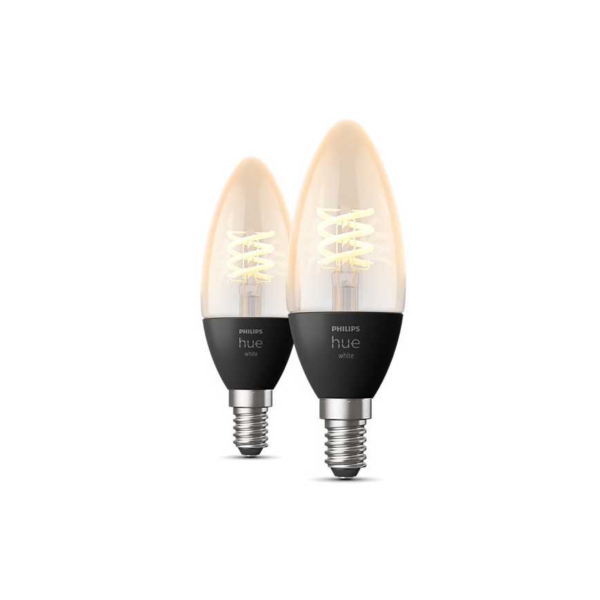 SET 2x LED Dimmable bulb Philips Hue WHITE FILAMENT E14/4,5W/230V 2100K
