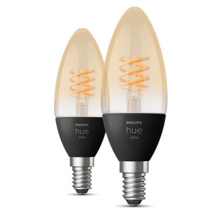 SET 2x LED Dimmable bulb Philips Hue WHITE FILAMENT E14/4,5W/230V 2100K