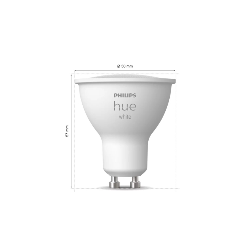 SET 2x LED Dimmable bulb Philips Hue WHITE GU10/4,2W/230V 2700K