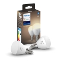 SET 2x LED Dimmable bulb Philips Hue WHITE P45 E14/5,5W/230V 2700K
